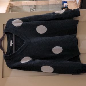 Madewell, size small, soft grey and white polka dot sweater
